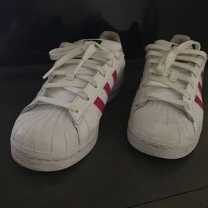 Pink and White Adidas